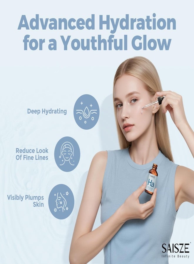 SAISZE Hyaluronic Acid Serum, Valentines Day Gifts for Her, Teen Girl Gifts Trendy Stuff, Anti Aging Skin Care Facial Serums, Hydrating, Moisturizing and Plumping, Face Moisturizer for Dry Skin, 60ml - Image 2
